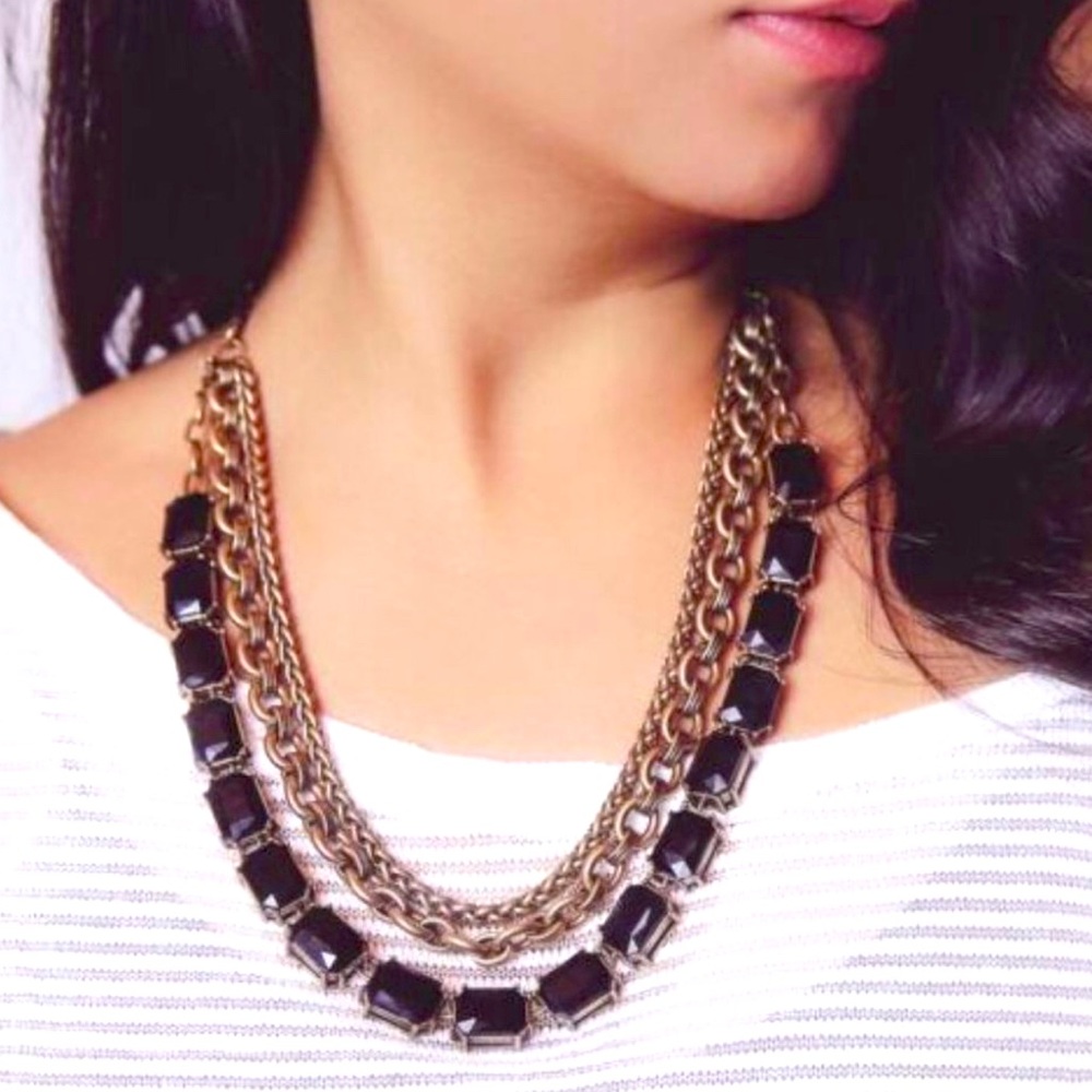 Jet Octogon convertible Necklace & Bracelet